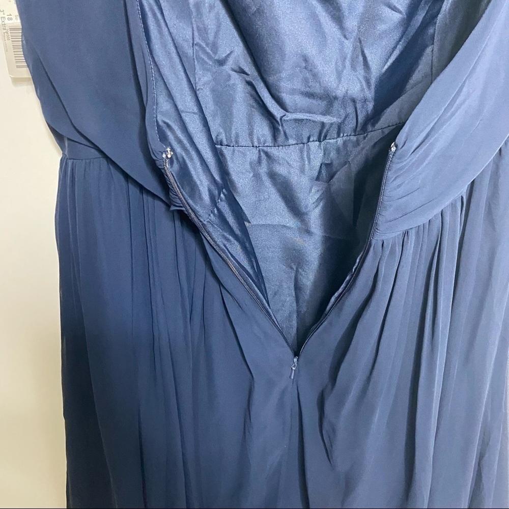 NWT Jenny Yoo Sz 18 Skylar Navy Blue Luxe Chiffon Dress Cocktail Wedding Guest - Picture 6 of 7